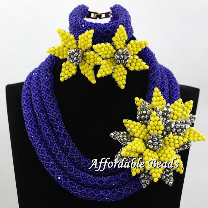 Crystal 3 Layer Womens Nigerian African Dubi Bridal Beads Wedding - ONEZINOTTA , jewelery that shines like gold...