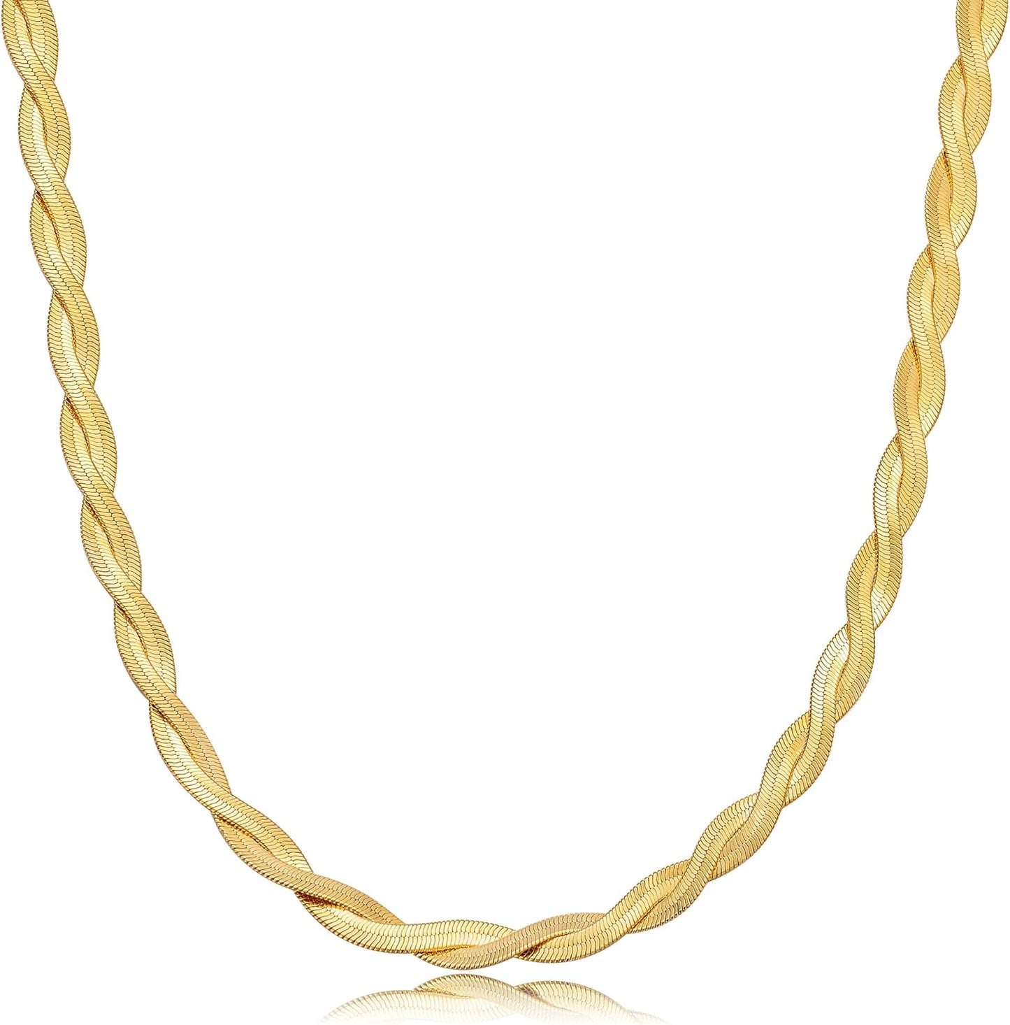 CHESKY 14K Gold/Silver Plated Snake Chain Necklace Herringbone Necklac