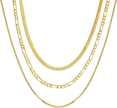 CHESKY 14K Gold/Silver Plated Snake Chain Necklace Herringbone Necklac