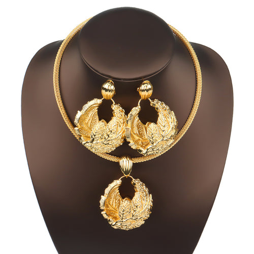18K Gold Dubai African Jewelry Set For Women 2022 Fashion Wedding - ONEZINOTTA , jewelery that shines like gold...