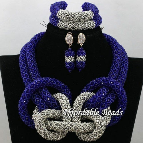 2 Layer Womens Nigerian African Dubi Bridal Beads Wedding Jewelry Set - ONEZINOTTA , jewelery that shines like gold...