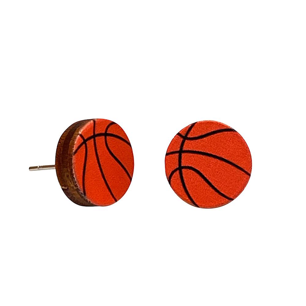 Basketball Stud Earrings #3094 - ONEZINOTTA , jewelery that shines like gold...