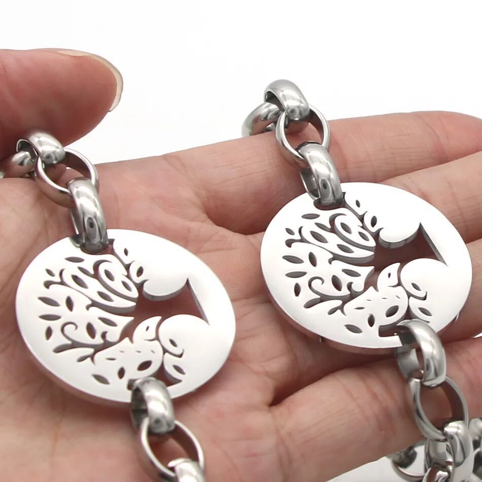 316L Stainless Steel Chains Necklace Bracelet Set Tree of Life Pendant - ONEZINOTTA , jewelery that shines like gold...