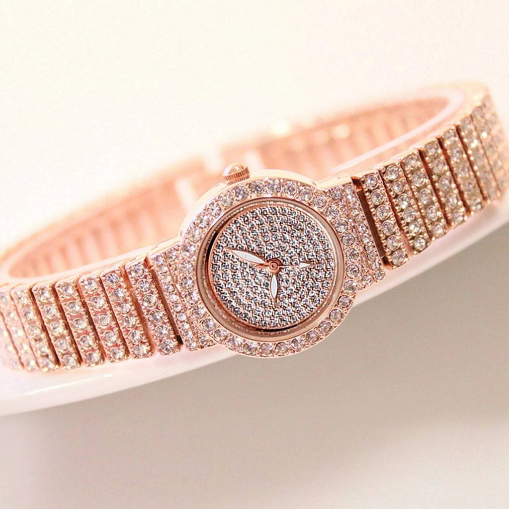 3PCS Fashion Diamond Watch For Women Luxury Crystal Rose Gold Quartz - ONEZINOTTA , jewelery that shines like gold...