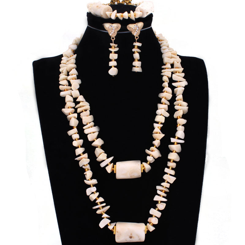 4ujewelry African Costume Nigeria Coral Beads Necklace Jewelry Set - ONEZINOTTA , jewelery that shines like gold...