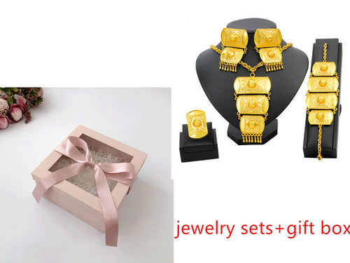 African Jewelry Sets Gold Dubai Women Golden Jewelry Sets Necklace - ONEZINOTTA , jewelery that shines like gold...