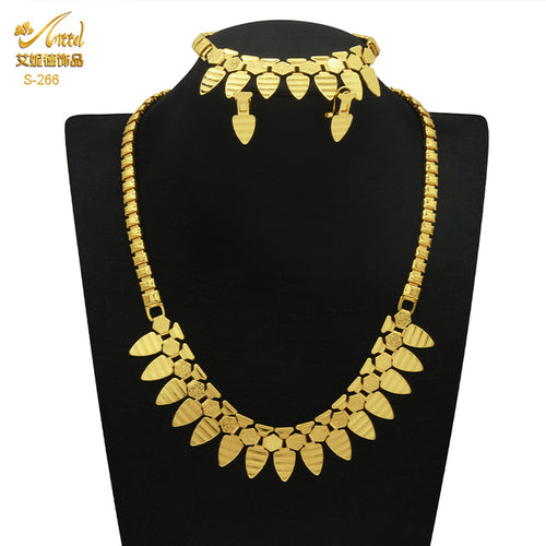 African Luxury Jewelry Dubai Necklace Earrings Bracelet Sets Nigerian - ONEZINOTTA , jewelery that shines like gold...