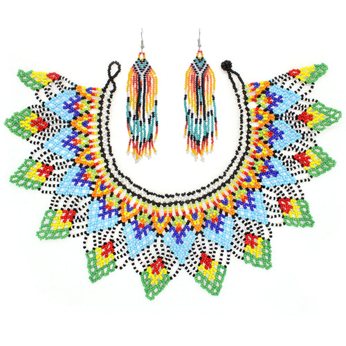 African Multicolor Statement Choker Resin Bead Maasai Necklace - ONEZINOTTA , jewelery that shines like gold...