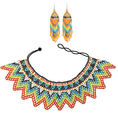 African Multicolor Statement Choker Resin Bead Maasai Necklace - ONEZINOTTA , jewelery that shines like gold...