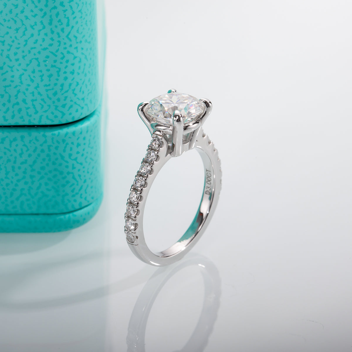 Anu 3.5cttw D Color Moissante Diamond  Engagement Wedding Ring 18K - ONEZINOTTA , jewelery that shines like gold...