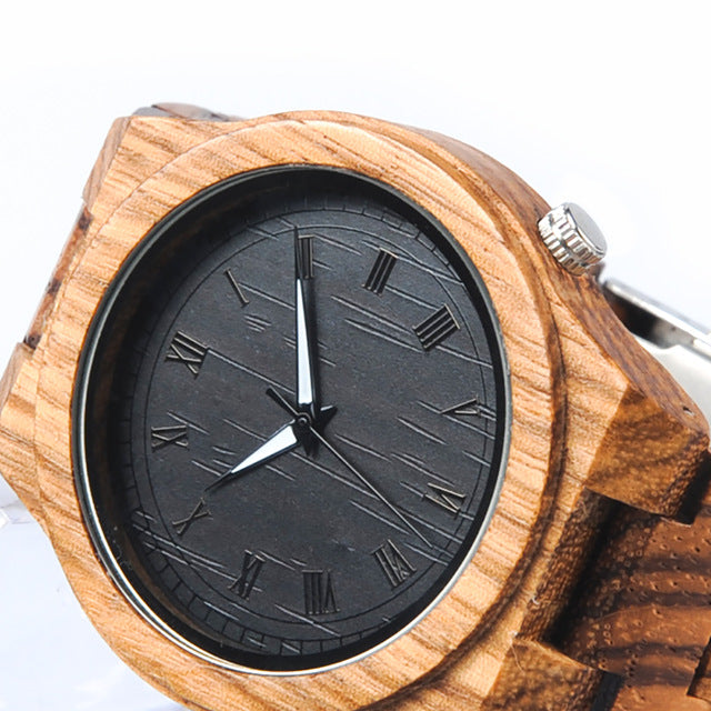 M30 Zebra Wooden Quartz Watch With Wood - ONEZINOTTA , jewelery that shines like gold...