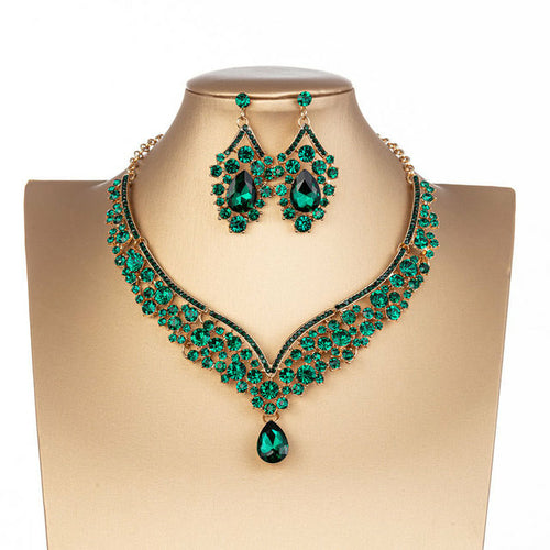 Baroque Crystal Water Drop Bridal Jewelry Sets Rhinestone Tiaras Crown - ONEZINOTTA , jewelery that shines like gold...