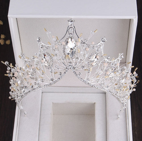 Baroque Silver Plated Crystal Leaf Bridal Jewelry Sets Rhinestone - ONEZINOTTA , jewelery that shines like gold...