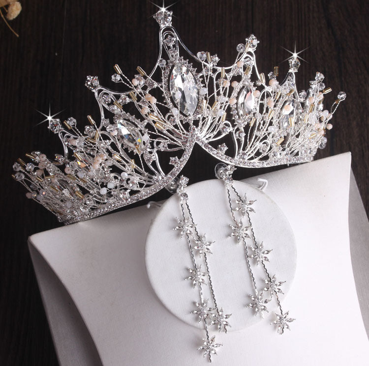 Baroque Silver Plated Crystal Leaf Bridal Jewelry Sets Rhinestone - ONEZINOTTA , jewelery that shines like gold...