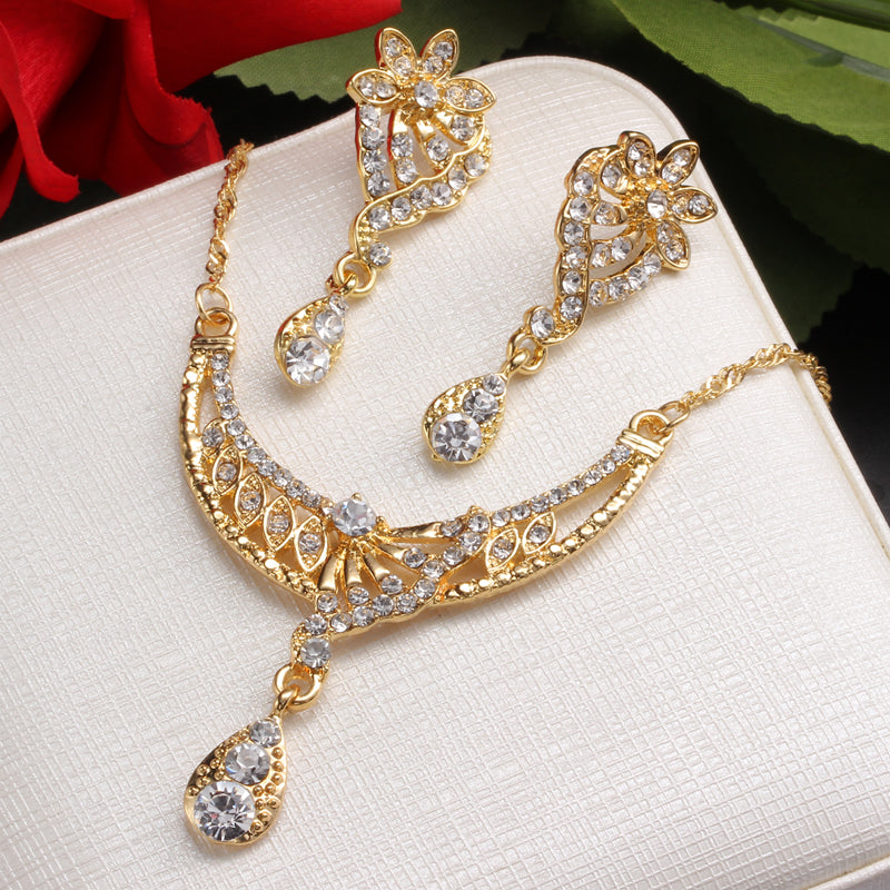 Classic Bridal Jewellery Sets For Women's Dresses Accessories Cubic - ONEZINOTTA , jewelery that shines like gold...
