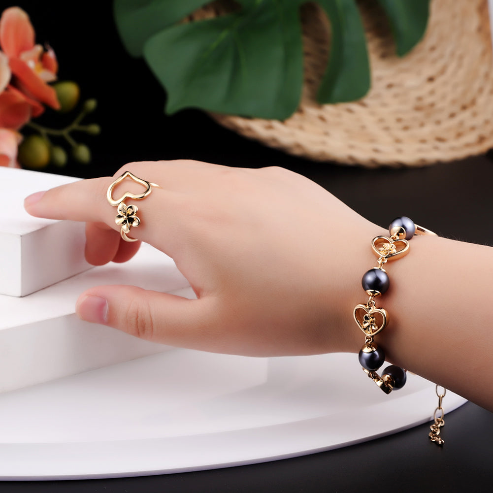 Cring Coco Gold Heart  Jewelry Sets Hawaiian Polynesian Ring Pearl - ONEZINOTTA , jewelery that shines like gold...