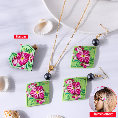 Cring Coco Hawaiian 3 Pcs Jewelry Sets Fashio Plumeria Flower Earing - ONEZINOTTA , jewelery that shines like gold...