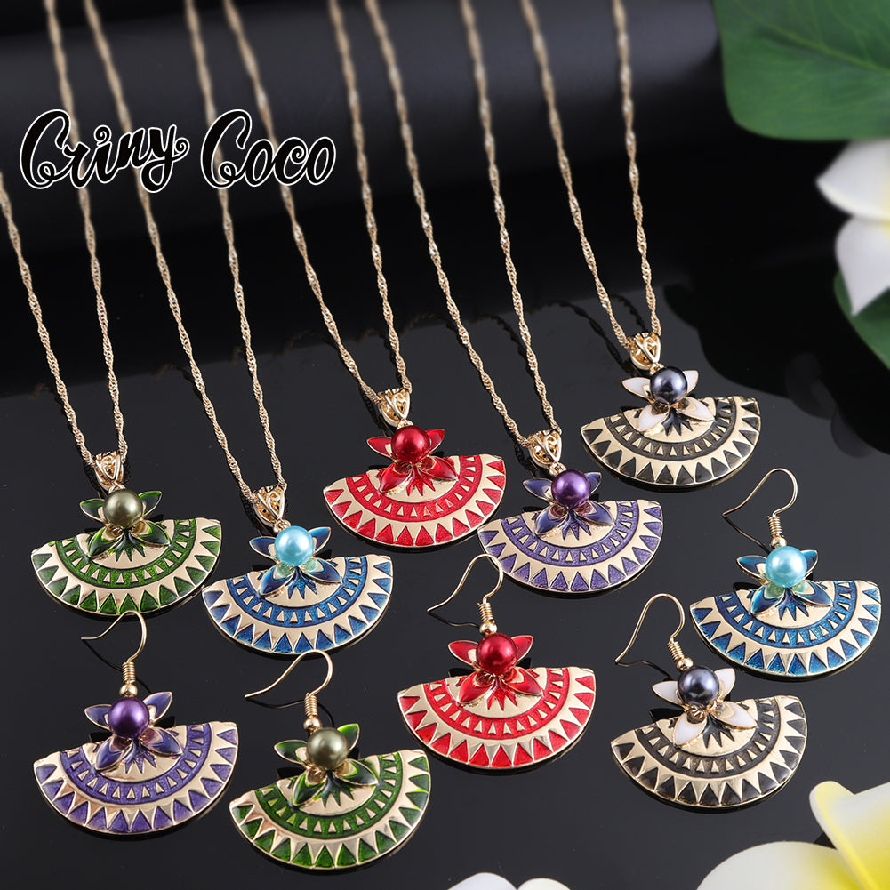 Cring Coco Hawaiian Jewelry Sets Colored Drawing Enamel Hangling - ONEZINOTTA , jewelery that shines like gold...