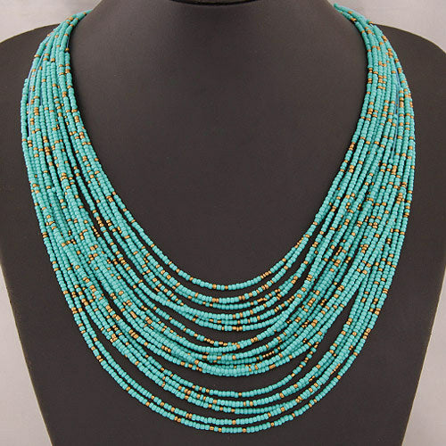 Diezi African Acrylic Beads Jewelry Sets Bohemia Necklaces Bangles - ONEZINOTTA , jewelery that shines like gold...