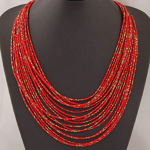 Diezi African Acrylic Beads Jewelry Sets Bohemia Necklaces Bangles - ONEZINOTTA , jewelery that shines like gold...