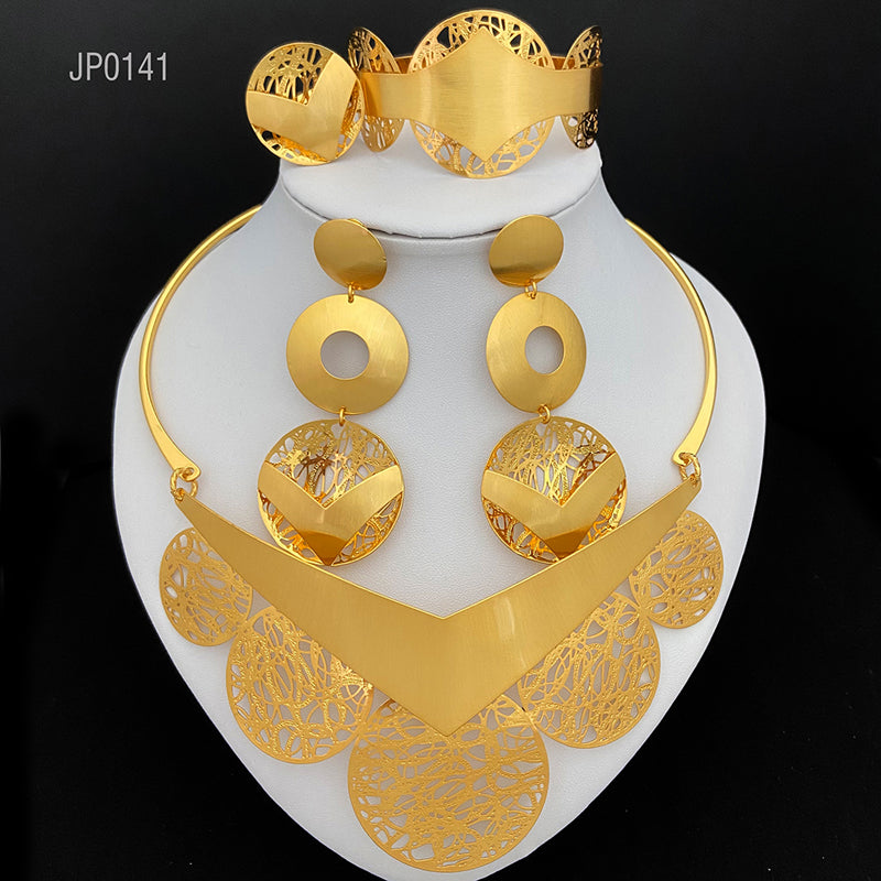 Elegant African Big Jewelry Set Great Fashion Earrings Necklace For - ONEZINOTTA , jewelery that shines like gold...