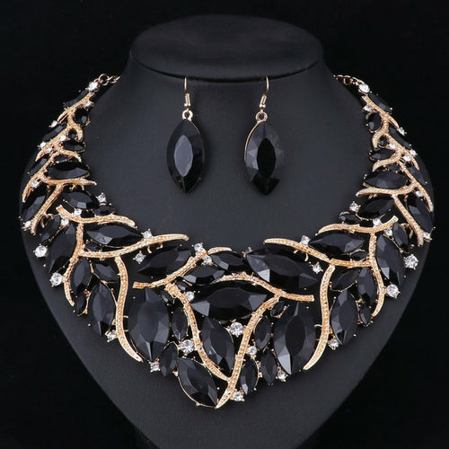 Fashion Bridal Jewelry Sets Wedding Necklace Earring Ring For Brides - ONEZINOTTA , jewelery that shines like gold...