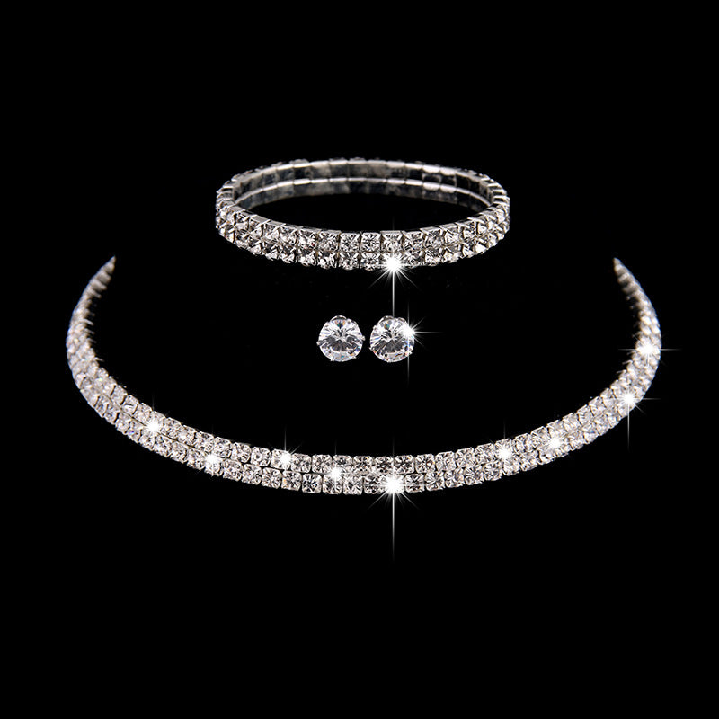 Fashion Crystal Bride Jewelry Set Rhinestone Silver-plated Wedding - ONEZINOTTA , jewelery that shines like gold...