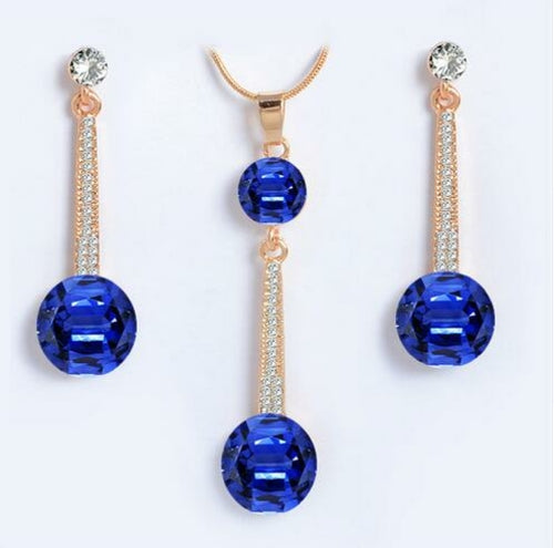 Fashion Gold Color Water Drop Pendant Chocker Necklace Earrings - ONEZINOTTA , jewelery that shines like gold...