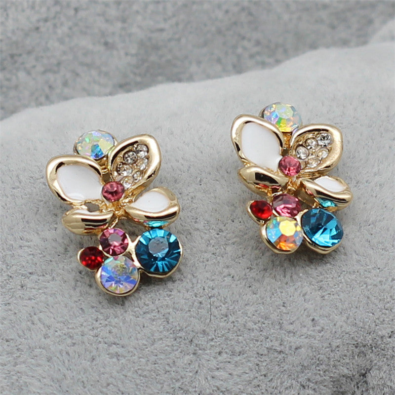 Fashion Multi Color Flower Crystal Rhinestone Gold Color Pendant - ONEZINOTTA , jewelery that shines like gold...