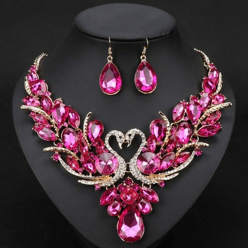 Fashion Nigerian Jewelry Set For Women Purple Tassel Earrings Necklace - ONEZINOTTA , jewelery that shines like gold...