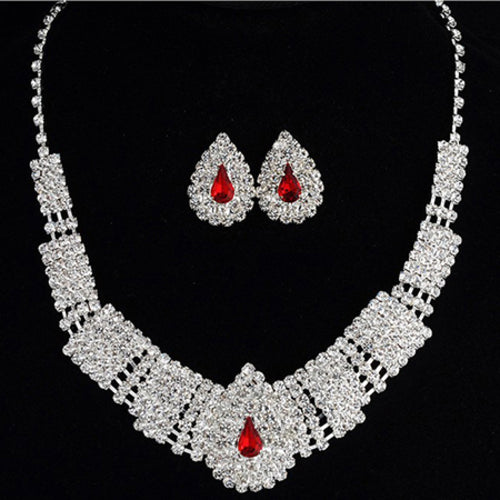 Gorgeous Fashion Choker Necklace for Women Earrings White Crystal - ONEZINOTTA , jewelery that shines like gold...