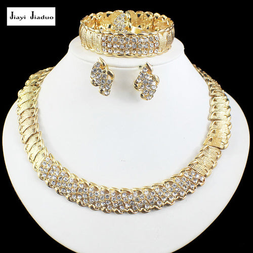 Jiayijiaduo African Wedding Jewelry Dubai Gold Color Jewelry Sets - ONEZINOTTA , jewelery that shines like gold...