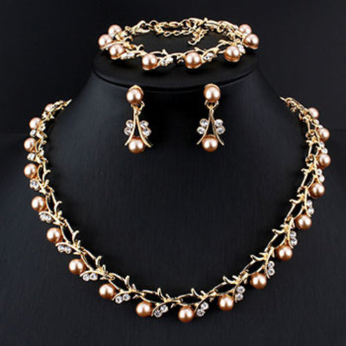 Jiayijiaduo Hot Imitation Pearl Wedding Necklace Earring Sets Bridal - ONEZINOTTA , jewelery that shines like gold...