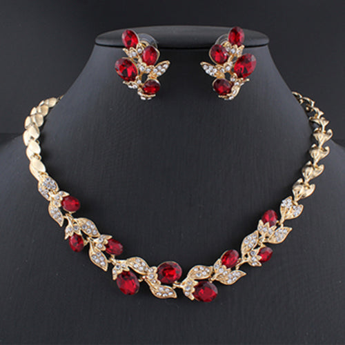 Jiayijiaduo Wedding Dress Jewelry Sets For Charm Of Women Red Black - ONEZINOTTA , jewelery that shines like gold...