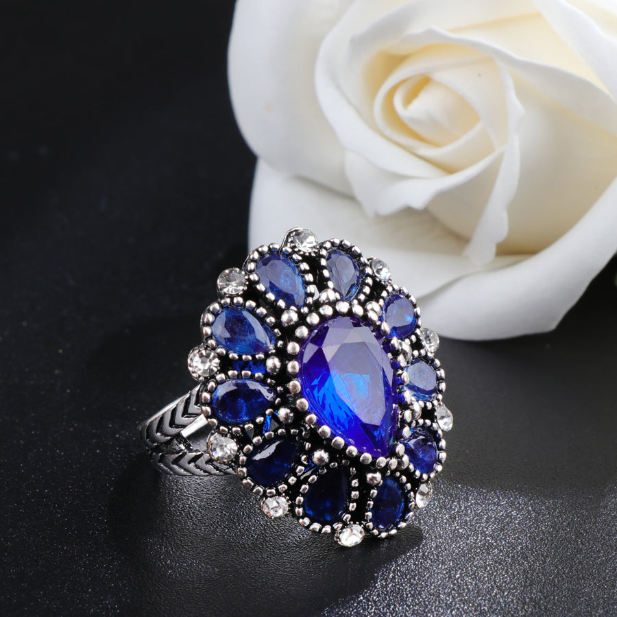 Kinel Hot Turkish Bridal Jewelry Set Fashion Blue Crystal Flower - ONEZINOTTA , jewelery that shines like gold...
