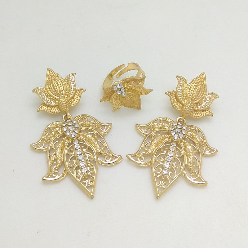 Kingdom Ma Necklace/earring/ring/bracelet Jewelry Sets India Women - ONEZINOTTA , jewelery that shines like gold...