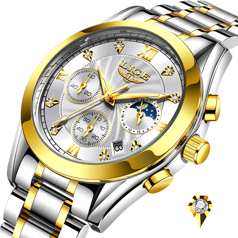 Lige 2021 New Gold Watch Women Watches Ladies Creative Steel Women's - ONEZINOTTA , jewelery that shines like gold...