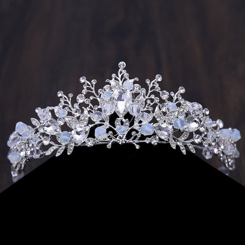 Luxury Crystal Heart Wedding Jewelry Sets Rhinestone Crown Tiara - ONEZINOTTA , jewelery that shines like gold...
