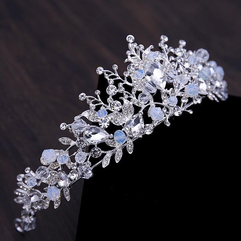 Luxury Crystal Heart Wedding Jewelry Sets Rhinestone Crown Tiara - ONEZINOTTA , jewelery that shines like gold...