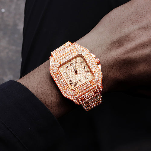 Luxury Hip Hop Iced Out Watch Gold Sliver Diamond Watch Top Brand for - ONEZINOTTA , jewelery that shines like gold...