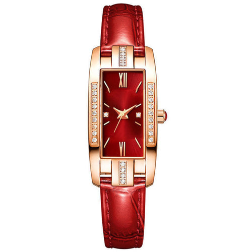 Luxury Watches Women Square Quartz Wrist Watches Green Leather Fashion - ONEZINOTTA , jewelery that shines like gold...