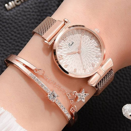 Luxury Women Bracelet Quartz Watches For Women Magnetic Watch Ladies - ONEZINOTTA , jewelery that shines like gold...