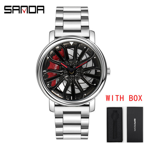 Men Fashion Hot Sell Car Rim Wristwatch 360 Degree Rotating Wheel Rim - ONEZINOTTA , jewelery that shines like gold...