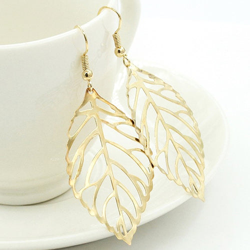 New 6 Clours Metal Leaves Earring Geometric Metal Swing Earrings For - ONEZINOTTA , jewelery that shines like gold...