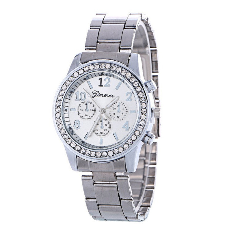 New Arrival Watches For Women Geneva Three-eye Diamond-set Alloy Watch - ONEZINOTTA , jewelery that shines like gold...