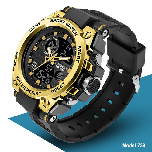 SANDA 2022 Top Brand Men's Watches 5ATM Waterproof Sport Military - ONEZINOTTA , jewelery that shines like gold...