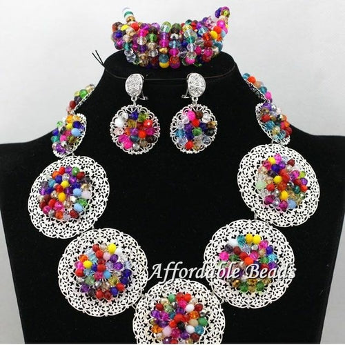 Silver Plated Womens Nigerian African Dubi Bridal Beads Wedding - ONEZINOTTA , jewelery that shines like gold...