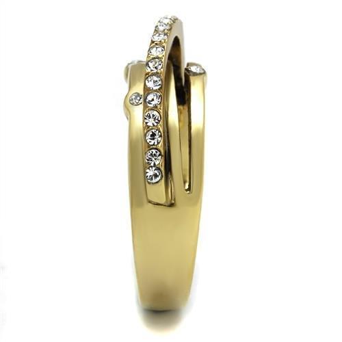 TK2611 - IP Gold(Ion Plating) Stainless Steel Ring with Top Grade - ONEZINOTTA , jewelery that shines like gold...