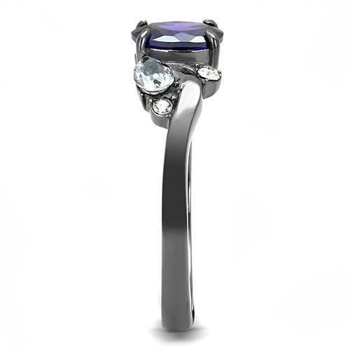 TK3169 - IP Light Black  (IP Gun) Stainless Steel Ring with AAA Grade - ONEZINOTTA , jewelery that shines like gold...