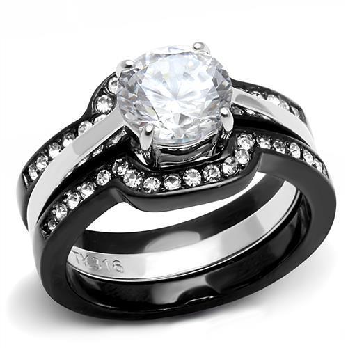 Women Stainless Steel Cubic Zirconia Rings TK3214 - ONEZINOTTA , jewelery that shines like gold...